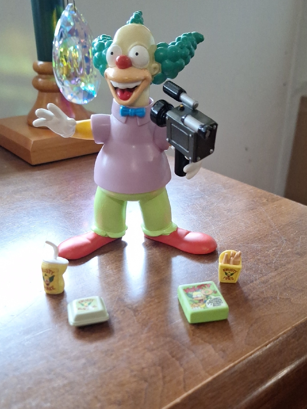 Krusty the Clown Figure with Accessories - Green Hair, Purple Shirt, Red Shoes